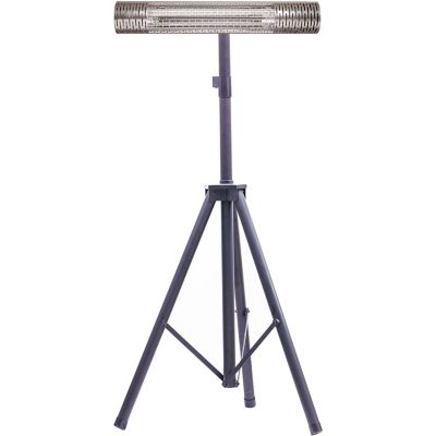 Hanover 5,118 BTU Electric Carbon Infrared Heat Lamp with Remote Control and Tripod Stand, Silver/Black, 30.7 in.