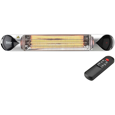 Hanover 35.4-In. Wide Electric Carbon Infrared Heat Lamp with Remote Control, Silver