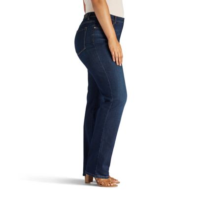Image showing 2 th Lee Women's Instantly Slims Relaxed Fit Straight Leg Plus Jeans