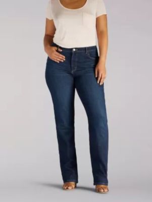 Image showing 5 th Lee Women's Instantly Slims Relaxed Fit Straight Leg Plus Jeans