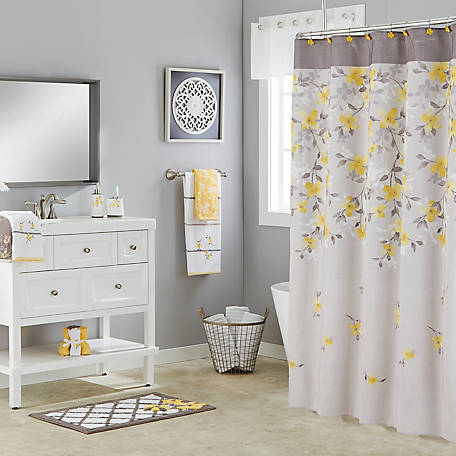 Skl Home Spring Garden Fabric Shower, Yellow Fabric Shower Curtain