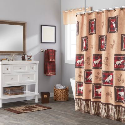 Western cowboy Dog Rope Pistol Shower Curtain Set Bathroom Waterproof Fabric 72" 