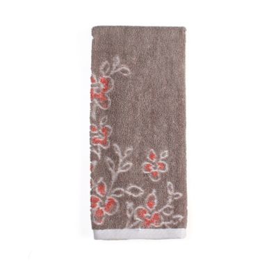 SKL Home Coral Garden Taupe Hand Towel, 26 in. x 16 in.