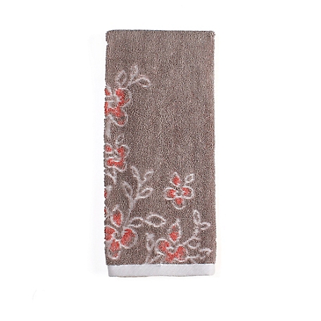SKL Home Coral Garden Taupe Hand Towel, 26 in. x 16 in.