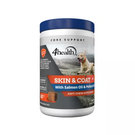 4health Salmon Oil and Pollock Oil Skin and Coat Supplement for Dogs and Cats 0.52 lb 60 ct Dog Skin & Coat Supplements