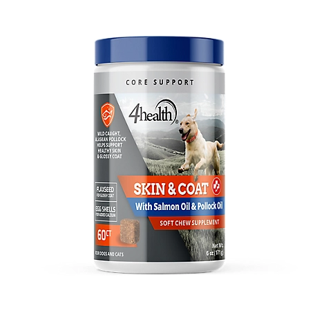 4health Salmon Oil and Pollock Oil Skin and Coat Supplement for Dogs and Cats, 0.52 lb., 60 ct.