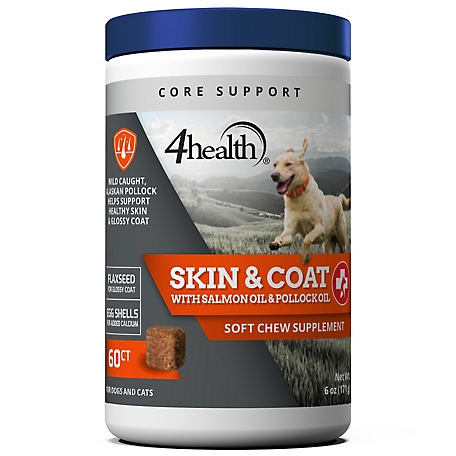 4health Salmon Oil and Pollock Oil Skin and Coat Supplement for Dogs and Cats, 0.52 lb., 60 ct.
