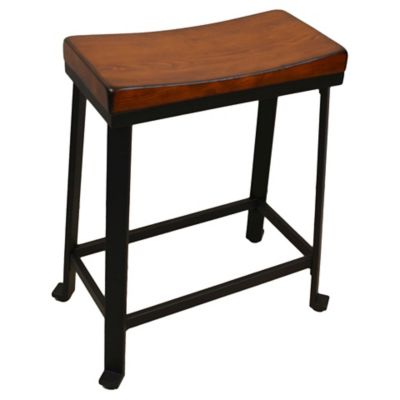 Carolina Chair & Table Saddle Seat Stool, 24 in., Black