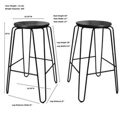 Image showing  Iron Bar Stools, 29 in., 2-Pack