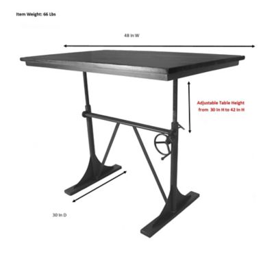 Image showing 9 th Carolina Chair & Table Rectangular Adjustable Table or Desk for 4 People, 30 to 36 in.