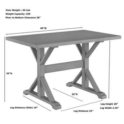 Image showing 6 th Carolina Chair & Table Trestle Rectangular Table for 4 People, 48 in.