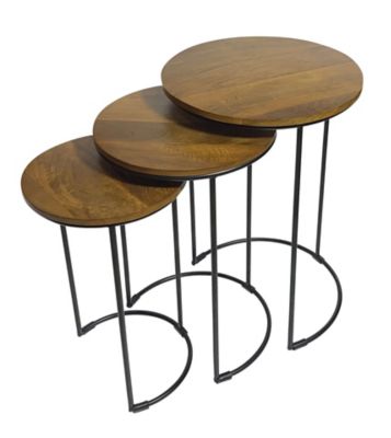 Image showing  Round Nesting Tables, Chestnut
