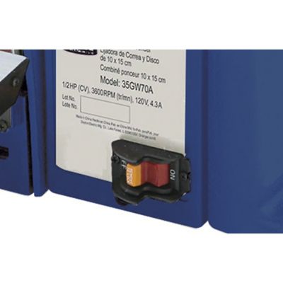 Image showing  4 in. x 6 in. Belt and Disc Sander, 1/2 HP Motor, 120V, 3,450 RPM, 4.3A, 60 Hz