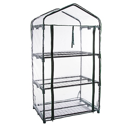 Genesis 19 in. x 27 in. 3-Tier Portable Rolling Clear Greenhouse Cover