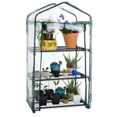 Image showing  19 in. x 27 in. 3-Tier Portable Rolling Clear Greenhouse Cover
