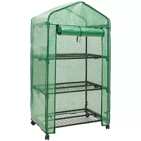 Genesis 19" x 27" 3-Tier Rolling Portable Greenhouse with Opaque Cover Portable & Mini Greenhouses