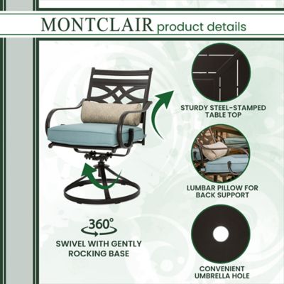 Image showing  5 pc. Montclair Patio Dining Set, Includes 4 Swivel Rockers and 40 in. Square Table