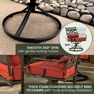 Image showing  5 pc. Montclair Patio Dining Set, Includes 4 Swivel Rockers and 40 in. Square Table