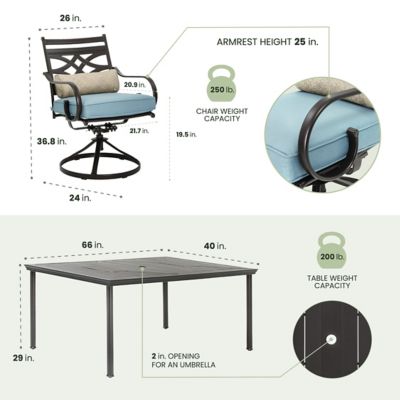 Image showing  7 pc. Montclair Dining Set, Ocean Blue