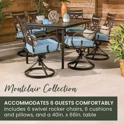 Image showing  7 pc. Montclair Dining Set, Ocean Blue