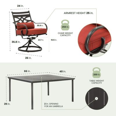 Image showing 1 th Hanover 7 pc. Montclair Dining Set, Chili Red