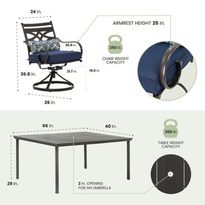 Image showing  7 pc. Montclair Dining Set, Navy Blue