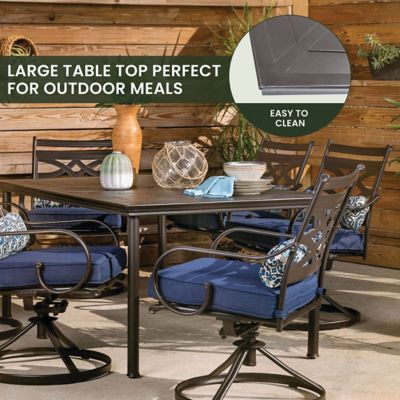 Image showing 6 th Hanover 7 pc. Montclair Dining Set, Navy Blue