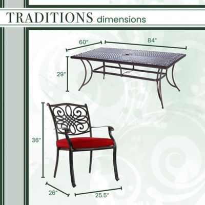 Image showing  Traditions 11 Piece Dining Set In Red TRADDN11PC-RED