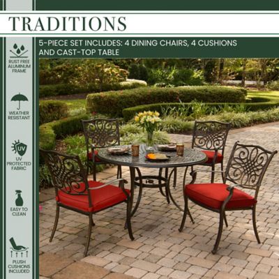 Image showing  5 pc. Traditions Dining Set, Red, TRADDN5PC-RED