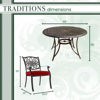 Image showing  5 pc. Traditions Dining Set, Red, TRADDN5PC-RED