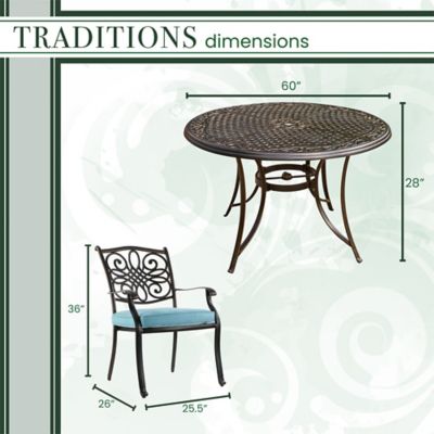 Image showing  Traditions 7 Piece Dining Set In Blue TRADDN7PCRD-BLU