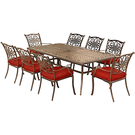 Hanover 9 pc. Traditions Dining Set, Red, TRADDN9PC-RED