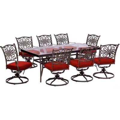 Hanover 9 pc. Traditions Dining Set, Red, TRADDN9PCSWG-RED