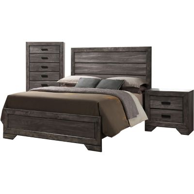 Cambridge Drexel Bedroom Suite Set, Distressed Wood, 3 pc -  98116A3K1-WG