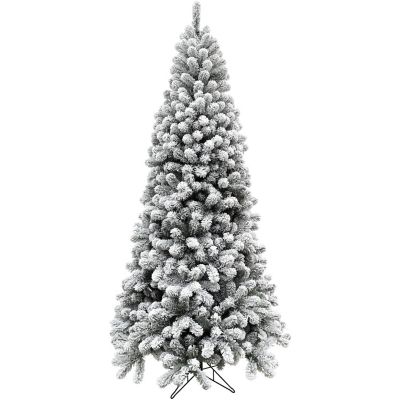 Fraser Hill Farm 6.5 ft. Flocked Alaskan Pine Artificial Tree