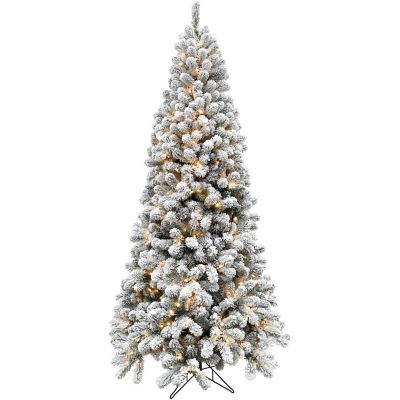 Fraser Hill Farm 6.5 ft. Pre-Lit Flocked Alaskan Pine Artificial Tree, FFAF065-3SN