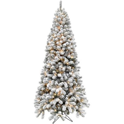 Fraser Hill Farm 6.5 ft. Flocked Alaskan Pine Tree, FFAF065-3SN