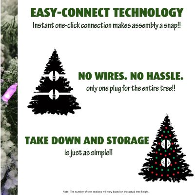 Image showing  7.5 ft. Pre-Lit Flocked Alaskan Pine Artificial Christmas Tree, Multicolor Lights