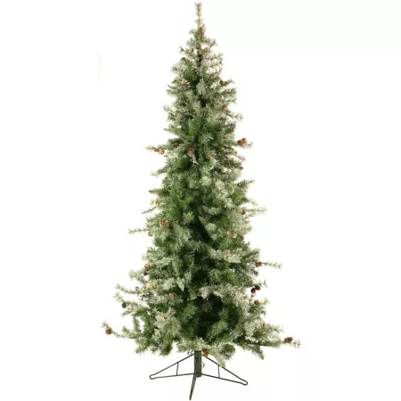 Fraser Hill Farm 6.5 ft Pre-Lit Slim Artificial Fir Tree Multi-Color Lights Artificial Christmas Trees