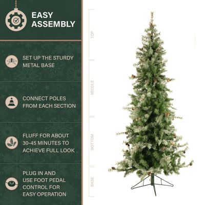 Image showing  7.5 ft. Pre-Lit Buffalo Fir Slim Artificial Tree, Multicolor Lights
