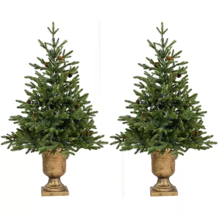 Fraser Hill Farm 3 Foot Noble Artificial Fir Trees 2 Pack Artificial Christmas Trees