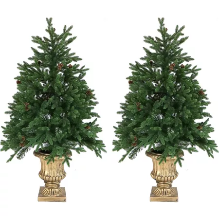 Fraser Hill Farm 4 Foot Noble Fir Trees 2 Pack Artificial Christmas Trees