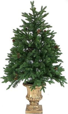 Fraser Hill Farm 4 ft. Pre-Lit Noble Fir Artificial Tree, Multicolor Lights