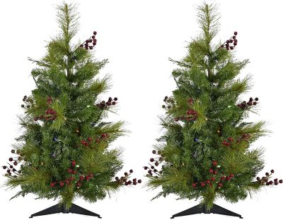 Fraser Hill Farm 2 ft. Artificial Trees, 2-Pack