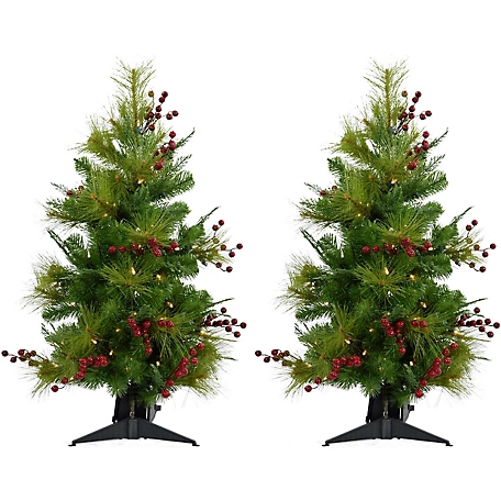 Fraser Hill Farm 3 ft. Newberry Artificial Trees, 2-Pack