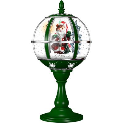 Fraser Hill Farm Musical Tabletop Santa Claus Globe, 23 in., Green