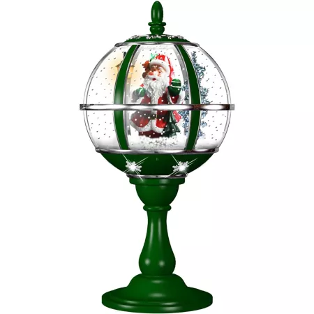 Fraser Hill Farm Santa Claus Musical Tabletop Globe 23" Green Christmas Kitchen & Tabletop Decor