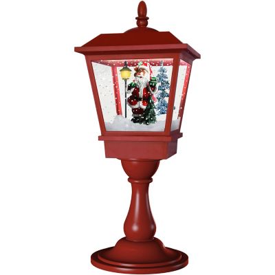 Fraser Hill Farm Let It Snow Series 25 in. Musical Tabletop Lantern with Santa Scene, Cascading Snow, and Christmas Carols