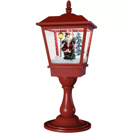 Fraser Hill Farm Let It Snow Series 25" Musical Table Lantern with Santa Claus Scene Snowfall and Christmas Carols Outdoor Wall Decor