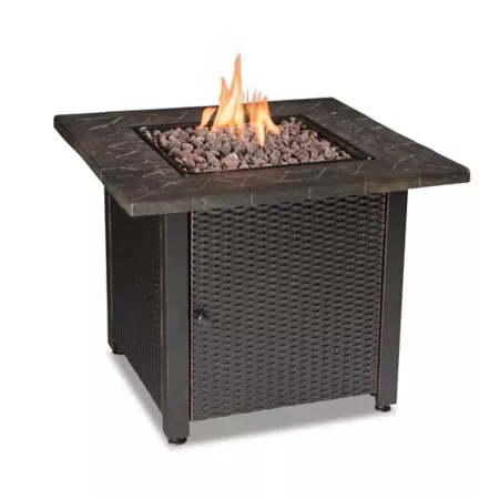 Endless Summer 30" Outdoor Propane Gas Fire Pit with Resin Mantle 30 000 BTU Fire Pits